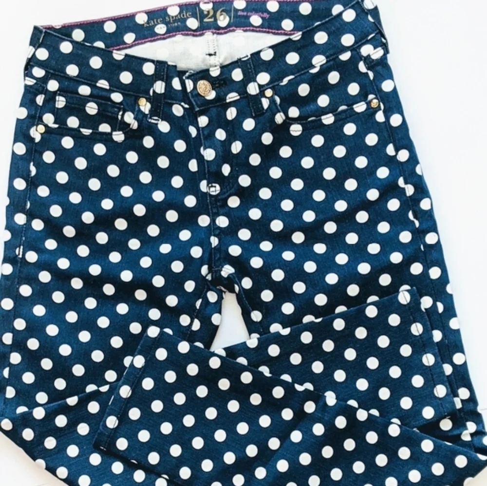 KATE SPADE Polka-Dot 'Broome Street' Skinny Jeans NWOT